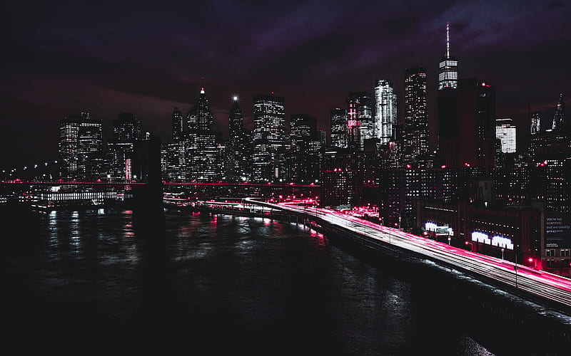 New York, nightscapes, metropolis, skyscrapers, USA, NYC, America, HD wallpaper