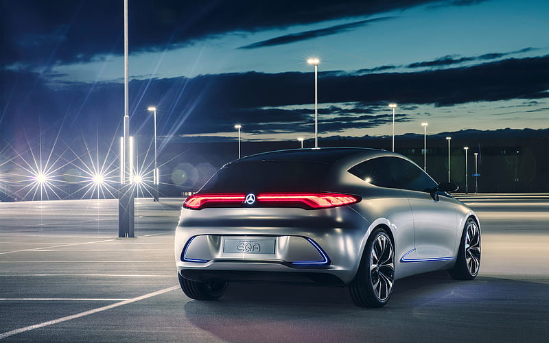 Mercedes-Benz EQA Concept, 2017, concepts, rear view, German cars, futuristic design, HD wallpaper