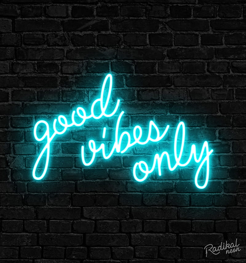 Good Vibes Only. iphone neon, Neon , Neon aesthetic, Teal Neon, HD phone wallpaper
