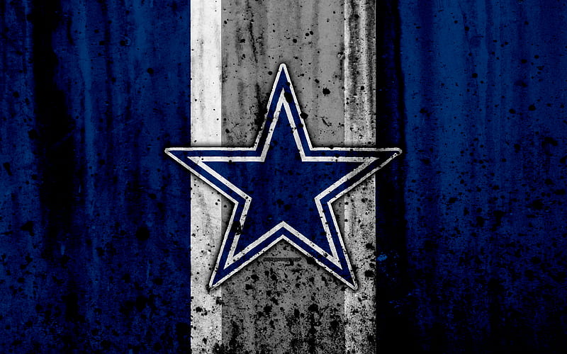 Dallas Cowboys, grunge, NFL, american football, NFC, logo, USA, art, stone texture, East Division, HD wallpaper