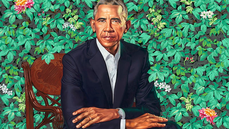 Barack Obama, green, painting, president, face, obama, portrait, pictura, art, man, HD wallpaper