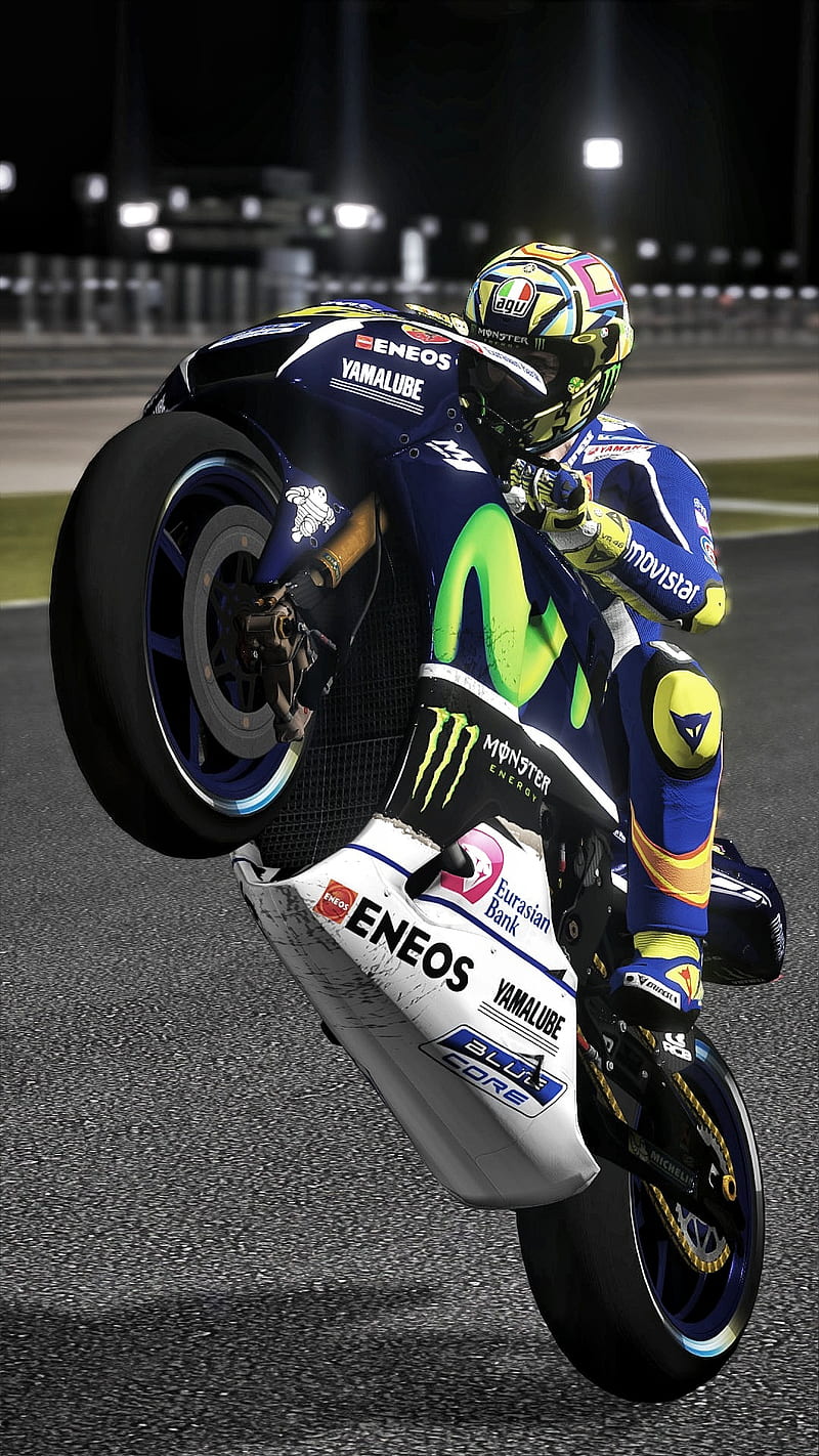 Valentino Rossi 2, go, motorbike, playstation, ps4, racing, wheelie, HD phone wallpaper