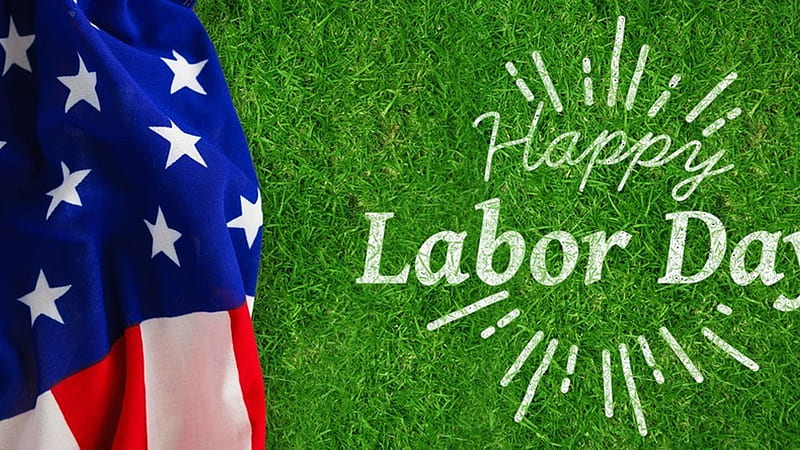 Happy Labor Day US Flag Green Grass Field Labor Day, HD wallpaper