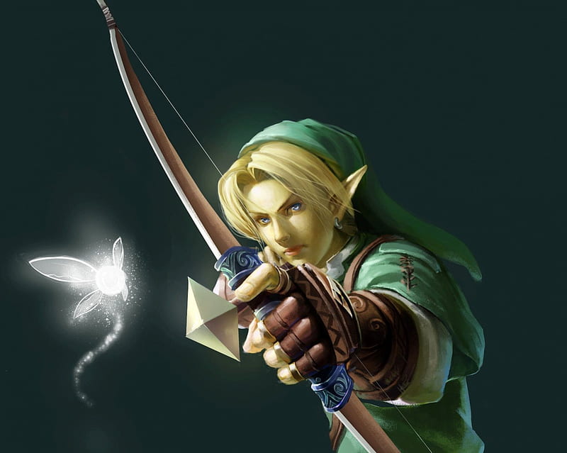 Link, blond, cg, guy, video game, game, bow, arrow, bow and arrow, anime, handsome, hot, realistic, archer, fairy, male, legend of zelda, blonde, blonde hair, sexy, blond hair, short hair, cute, boy, 3d, cool, zelda, dark, HD wallpaper