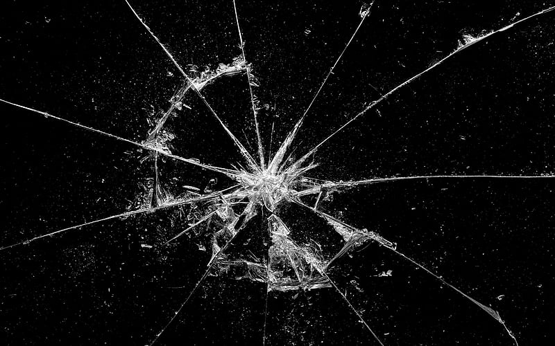 Broken glass, black background, cracks in the glass, cobwebs on the glass, HD  wallpaper | Peakpx