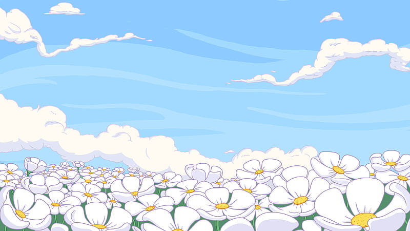 White Flowers Adventure Time, HD wallpaper