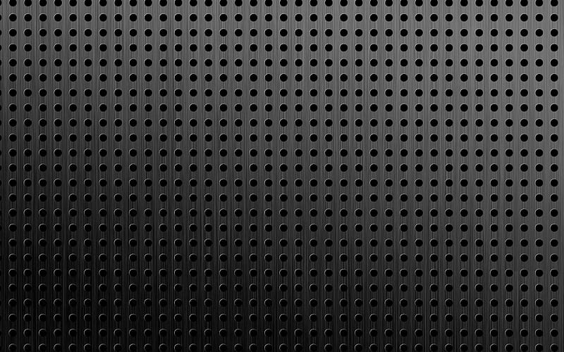 metal dotted texture, macro, metal grid pattern, black metal, metal textures, metal grid, metal backgrounds, metal grid background, grid patterns, black backgrounds, HD wallpaper
