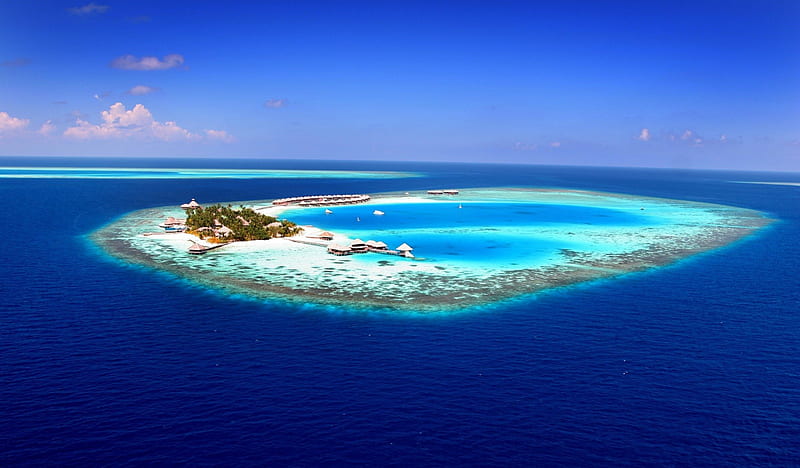 The Perfect Island, polynesia, sandbank, teal, sea, atoll, beach, turquoise, lagoon, sand, aqua, luxury, blue, desert, exotic, islands, ocean, pacific, escape, south, waters, paradise, island, white, tropical, HD wallpaper