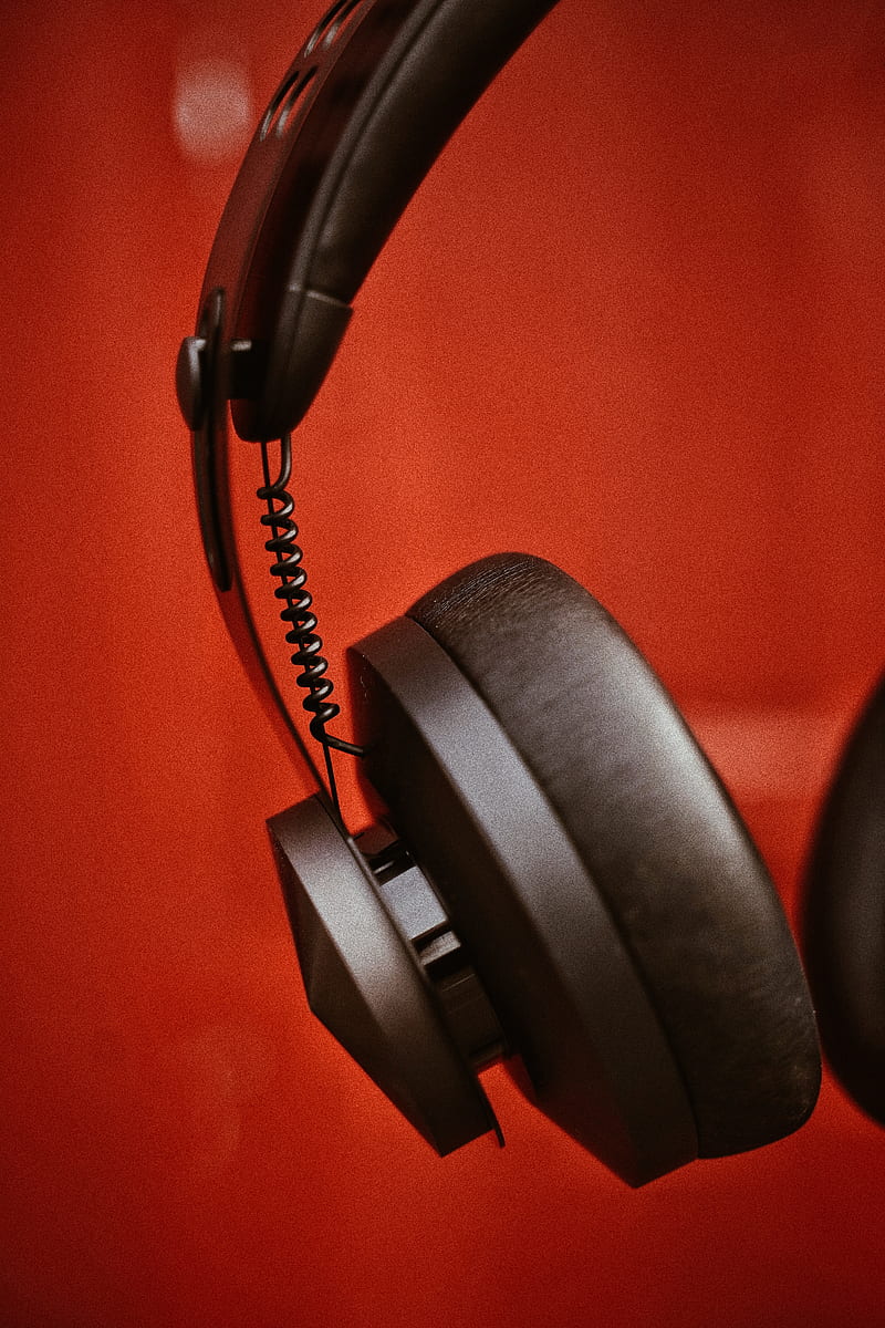 headphones, black, close up, music, HD phone wallpaper