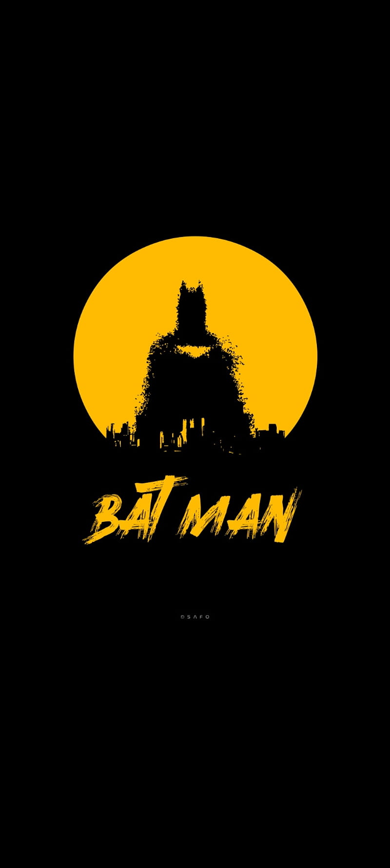 Batman Wallpaper 4K, Minimal art, Yellow background