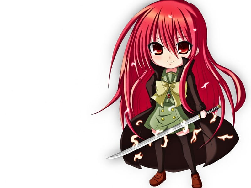 Anime Girl With A Sword And Red Hair