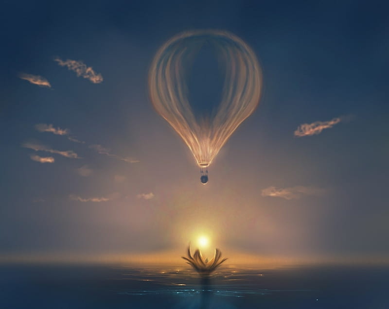 Bewust Guinness minstens What do you see?, hot air balloon, summer, ahmx alromeadheen, blue, sea,  sun, HD wallpaper | Peakpx