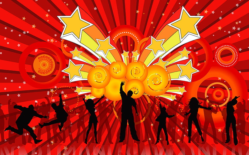 Vector , shaker, stars, celebration, circles, abstract, moves, party, colours, dance, vector, HD wallpaper