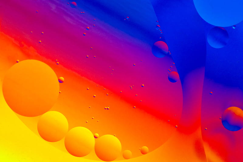 bubbles, water, gradient, colorful, abstraction, HD wallpaper