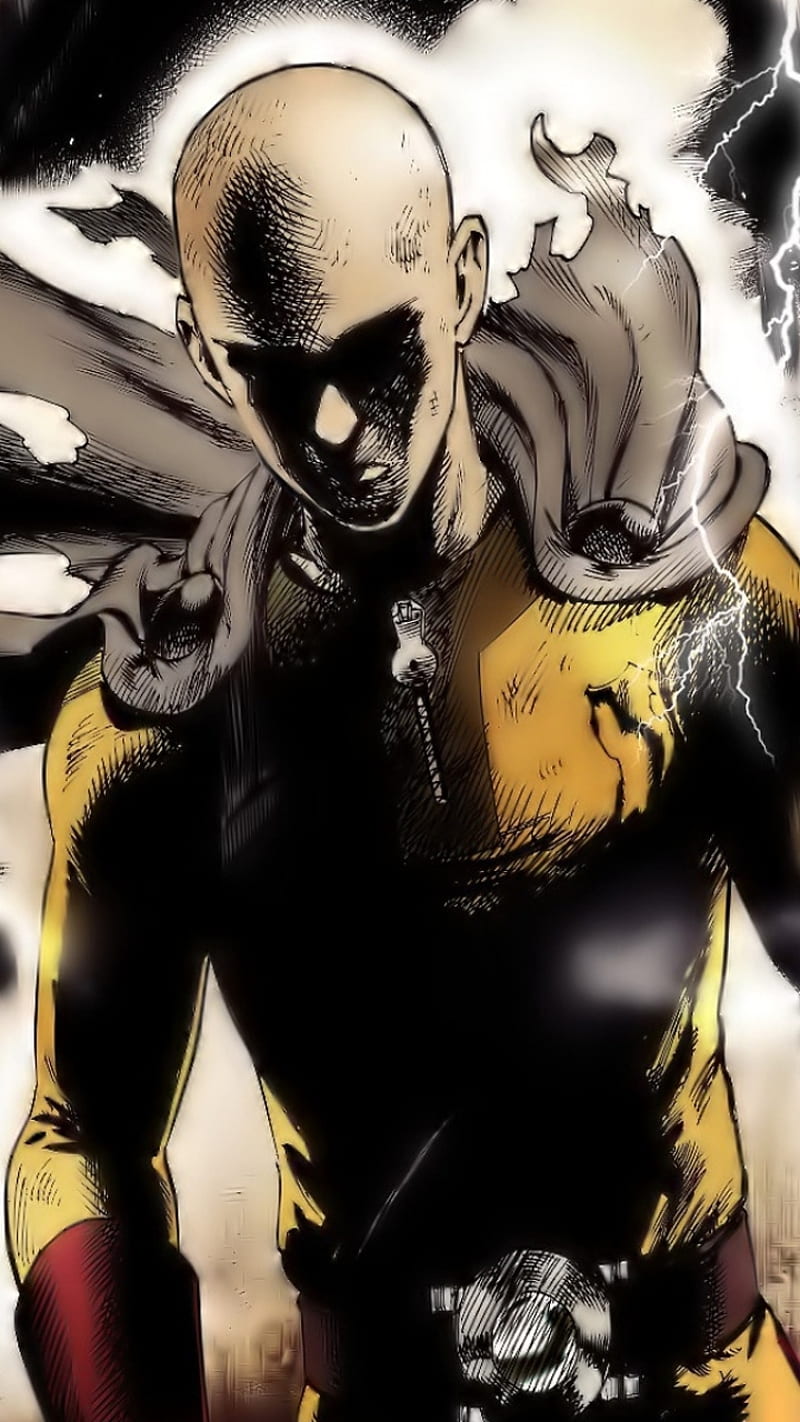 Saitama, aesthetic, anime, iphone, one punch man, HD phone