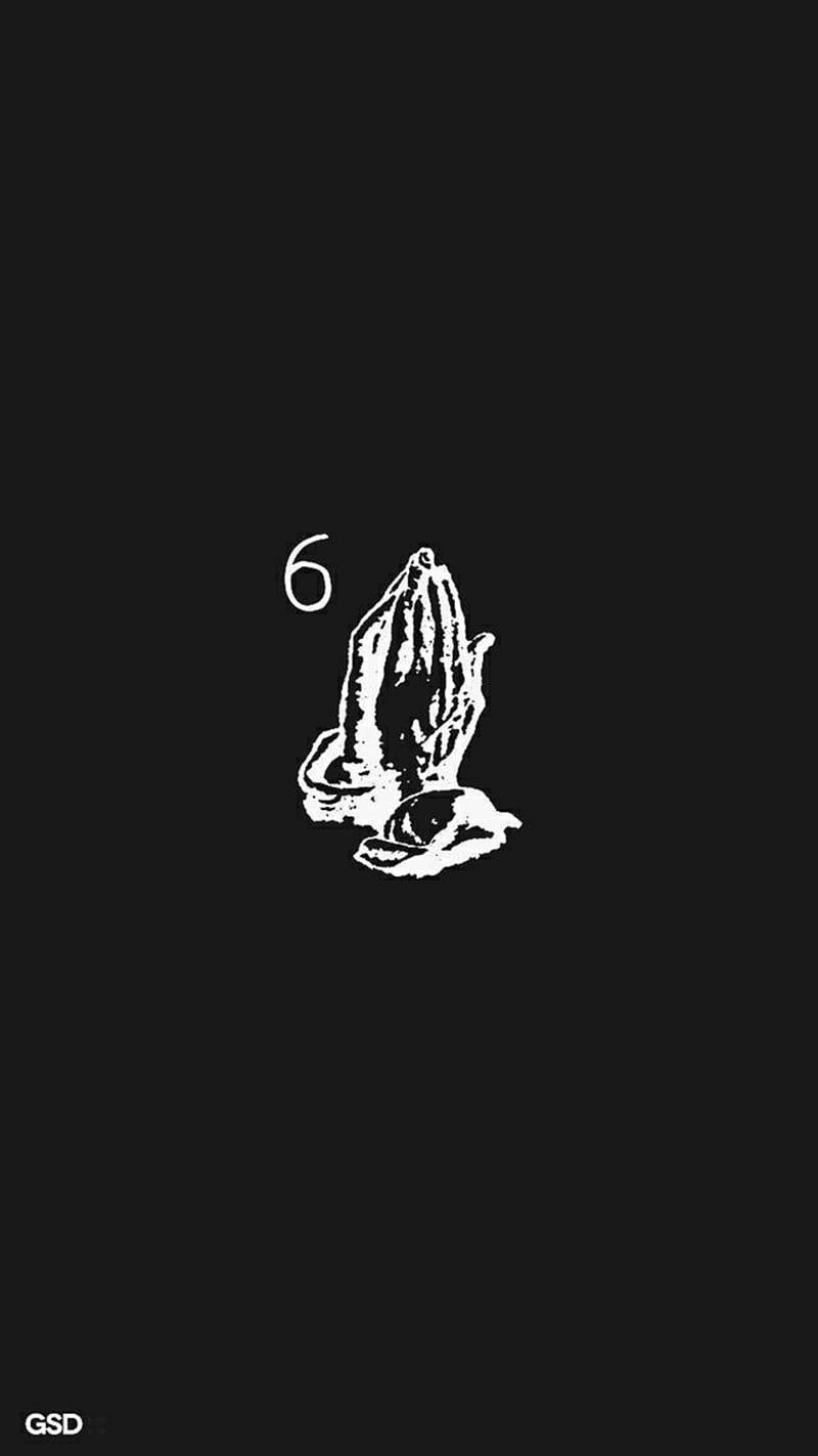 6 God, 6god, black, drake, hands, praying, white, HD phone wallpaper