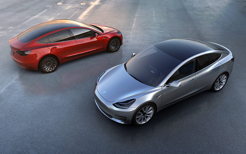Tesla Model 3, 2017, Electric car, electric five-seat sedan, American cars, Tesla, HD wallpaper