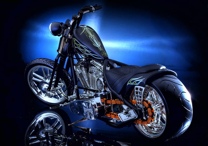 Bad to the Bone, cool, boss, superbike, awesome, blue, HD wallpaper