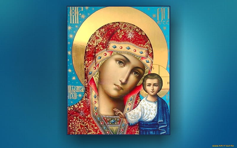 Mother of God of Kazan, Mother of God, Virgin, Boy, Kazan, icon, Mary, Jesus, HD wallpaper