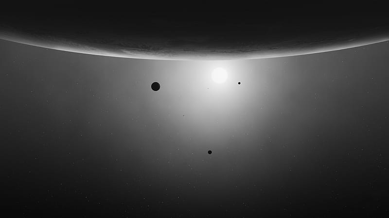 Planets, upside-down, stars, galaxy, black and white, Space, HD wallpaper |  Peakpx