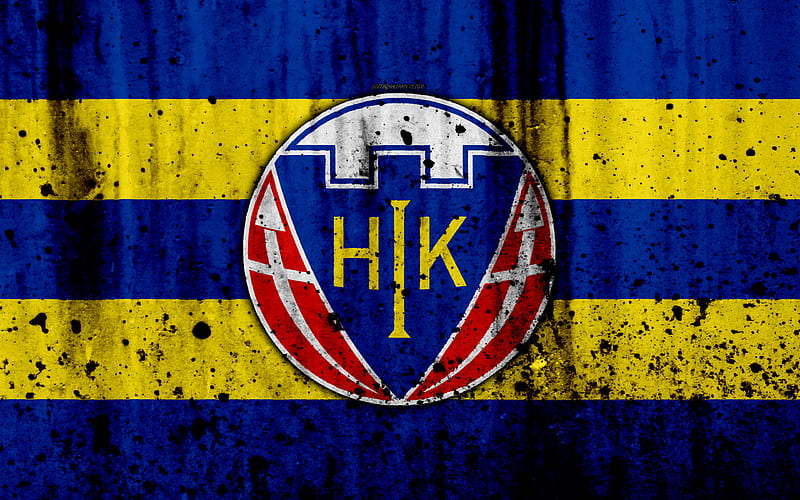 FC Hobro, grunge, soccer, Danish Superliga, football club, Denmark, Hobro, creative, logo, stone texture, Hobro FC, HD wallpaper