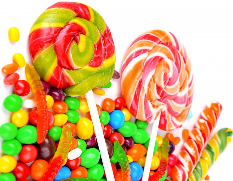 Candy, fruit, colorful, lolly pop, sweet, HD wallpaper