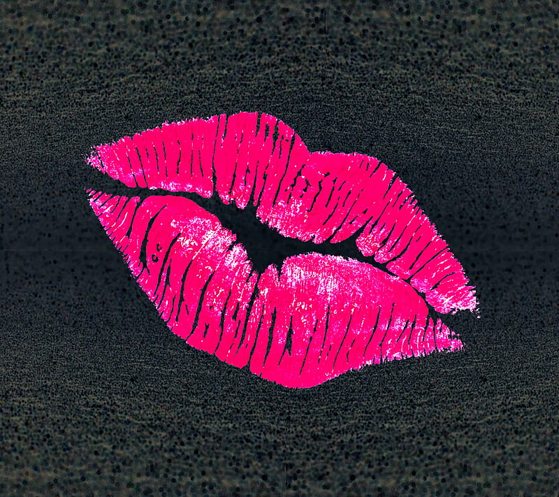 Kiss, black, girly, lips, medusa, pink, HD wallpaper