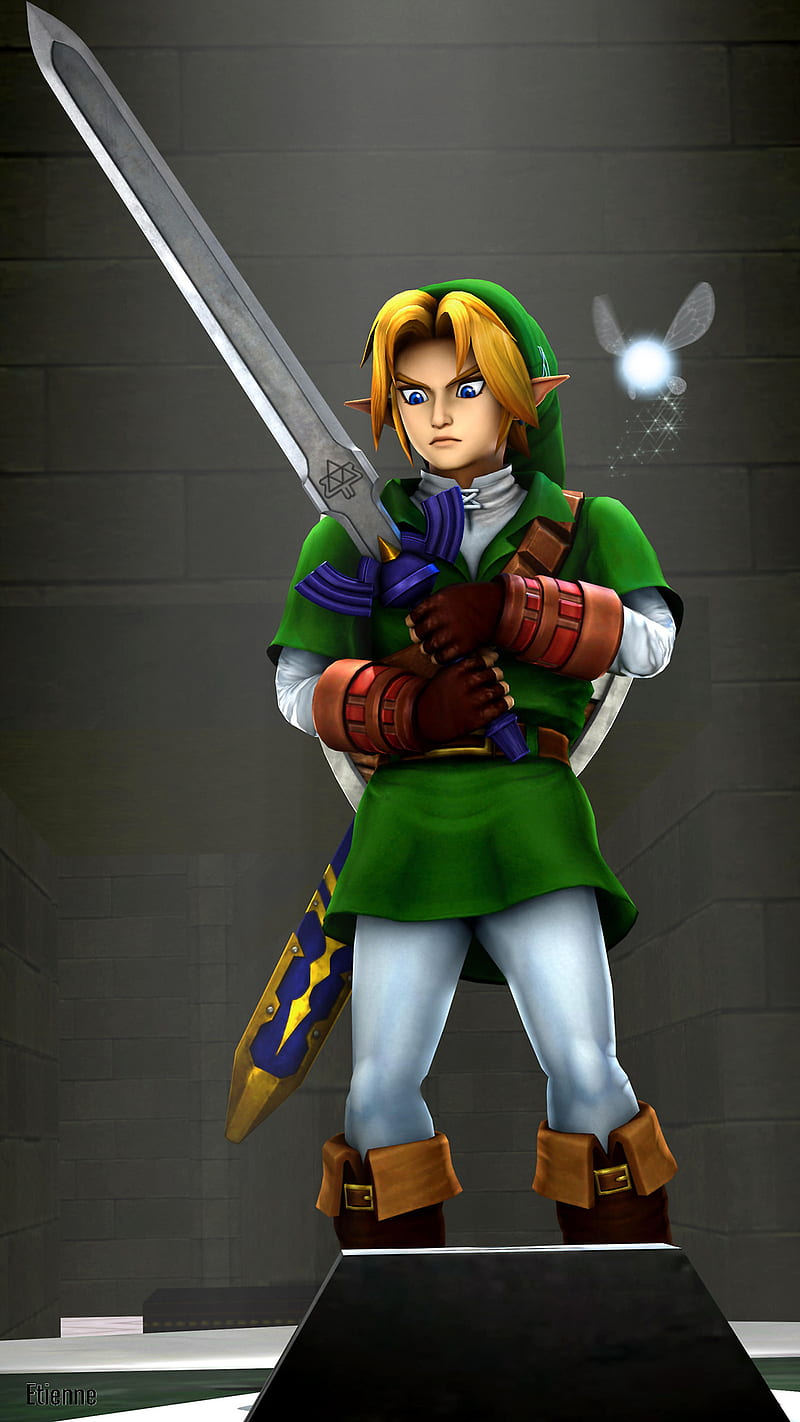 Legend of zelda ocarina of time, hero of time, link, master sword