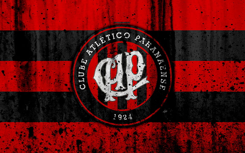 FC Atletico Paranaense grunge, Brazilian Seria A, logo, Brazil, soccer, football club, Atletico Paranaense, stone texture, art, Atletico Paranaense FC, HD wallpaper