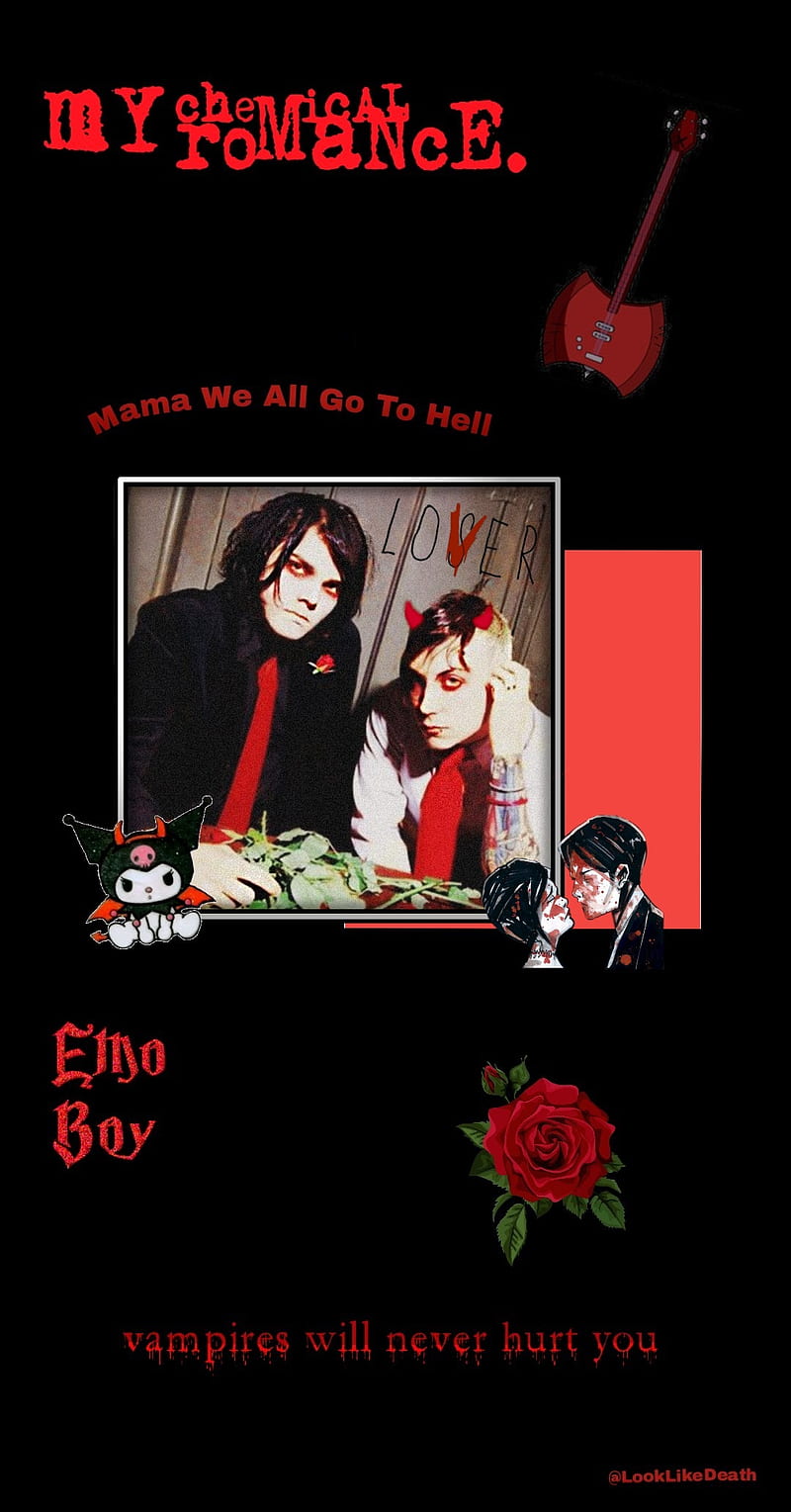 Frank and Gerard, edgy, emo, frank, frank iero, gerard way, goth, heart, mcr, music, my chemical romance, HD phone wallpaper