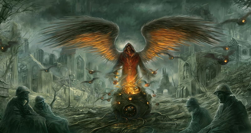 DARK ANGEL 3, guerra, death, wings, angel, dark, holocaust, HD wallpaper