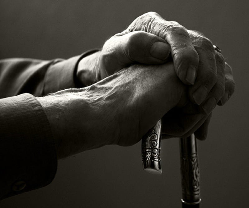 A Life Story, life story, hands, cane, wrinkles, old, HD wallpaper