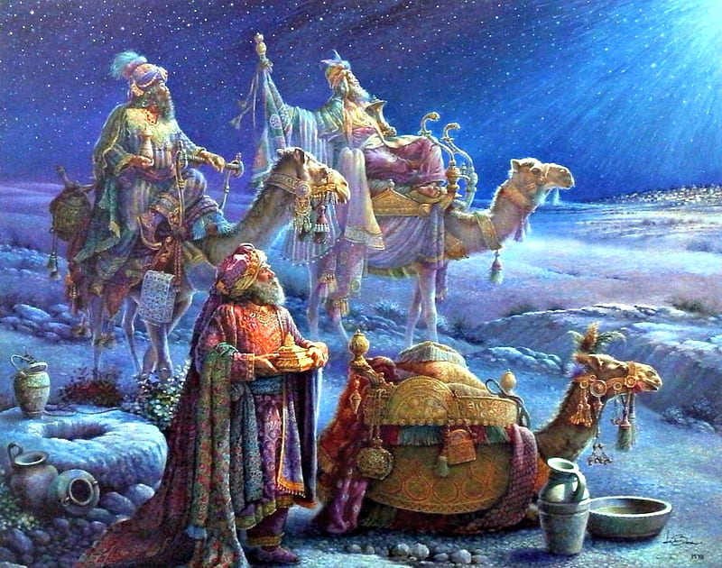 And The Wise Men Came, Abstract, Wise, Camels, Men, HD wallpaper