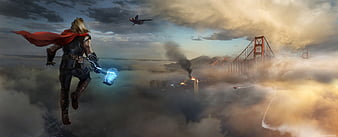 Thor Approaching Marvels Avengers, HD wallpaper