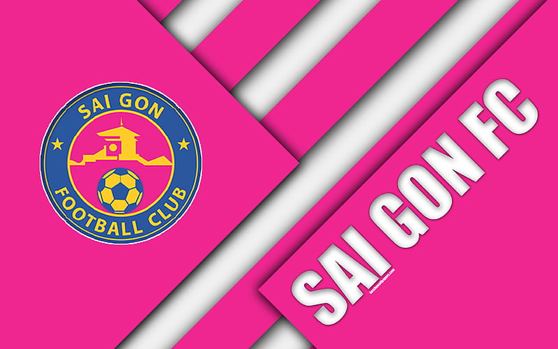 Sai Gon FC material design, logo, pink white abstraction, Vietnamese football club, V-League 1, Ho Chi Minh City, Vietnam, football, HD wallpaper