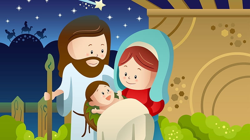 Joseph Maria And Baby Jesus Jesus, HD wallpaper