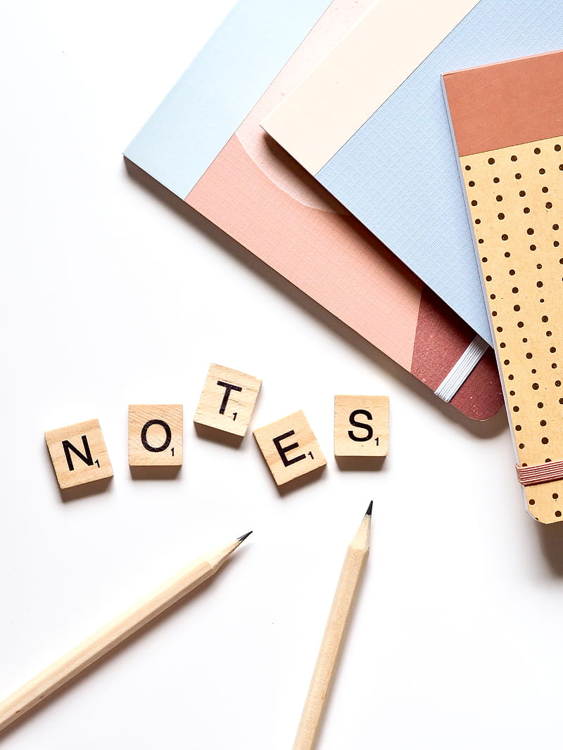 notes, inscription, cubes, pencil, notebooks, HD phone wallpaper