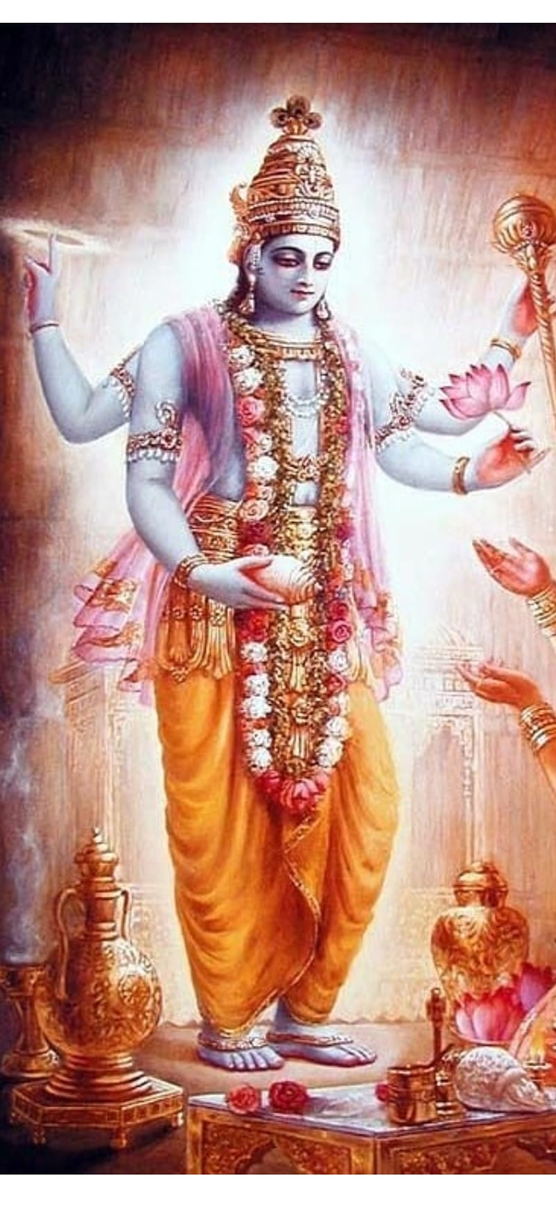 Lord Vishnu, hindu, krishna, scenery, style, HD phone wallpaper ...