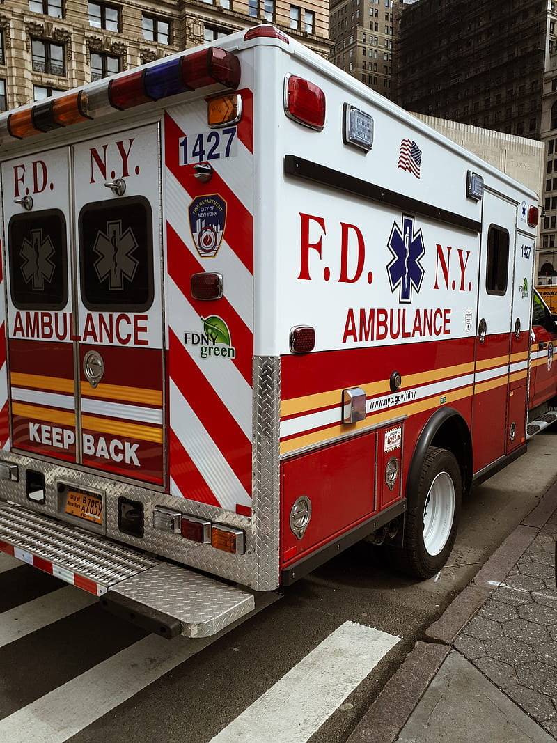 Ambulance NYC, amerika, city, fire, firefighter, new, police, truck, usa, york, HD phone wallpaper