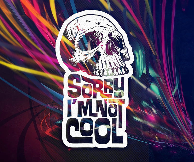 Im not cool, cool, galaxy, skull, sorry, HD wallpaper