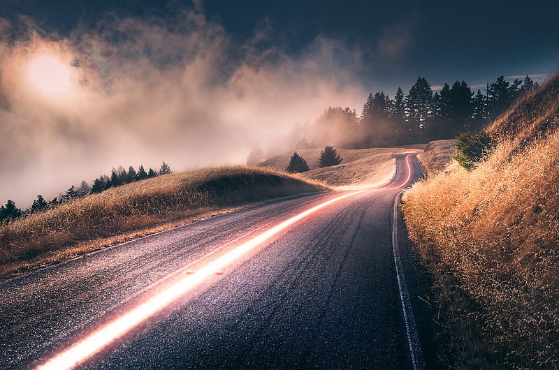 Time Lapse Road, road, time-lapse, graphy, HD wallpaper