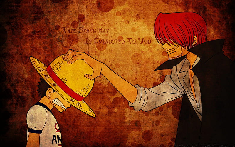 This Straw Hat Is Entrusted To You, piece, one, entrusted, os, straw hat, d, monkey, grunge, shanks, dirty, luffy, cry, HD wallpaper