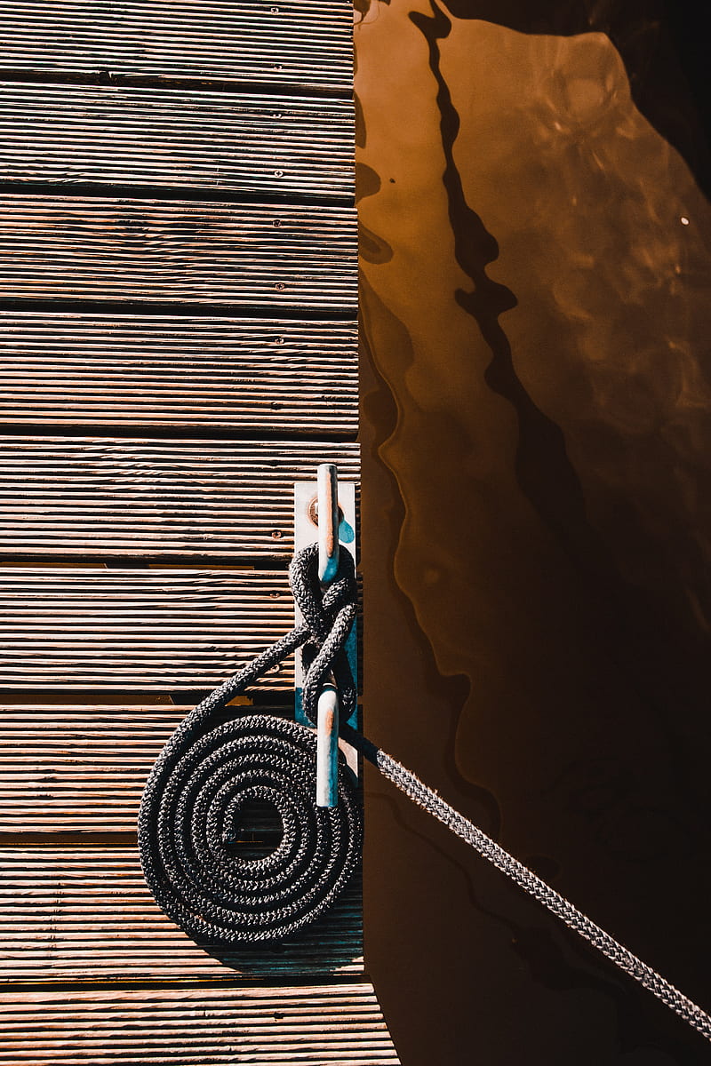rope, hook, wooden, boards, surface, HD phone wallpaper