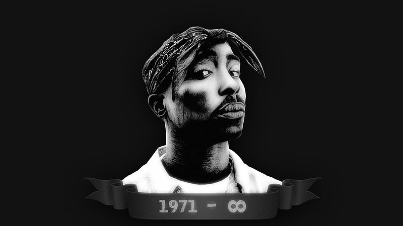 2Pac Tupac In Black Background Music, HD wallpaper