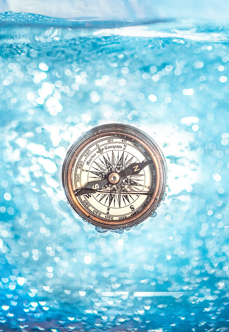 compass, water, underwater, dive, HD phone wallpaper