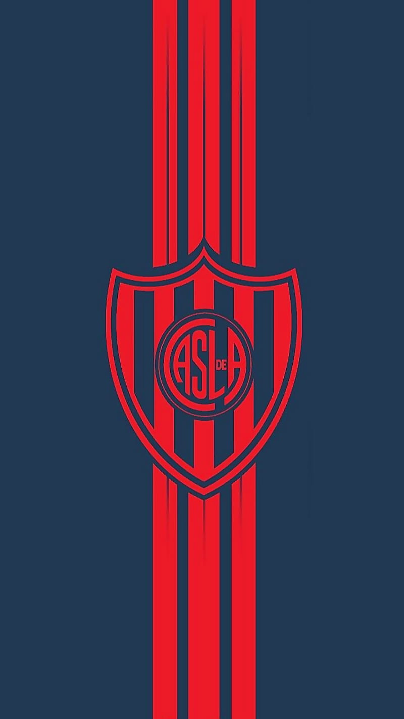 San Lorenzo de Almagro, Argentine football club material design, red blue  abstraction, HD wallpaper