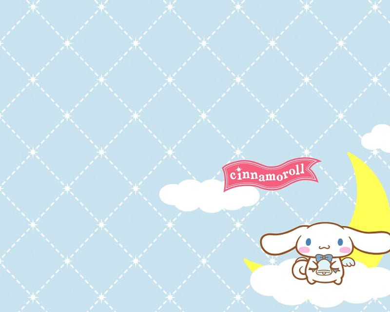 Cinnamoroll, Cute, Sanrio, Moon, Bunny, Hello Kitty, Cinamoroll, Blue, Kawaii, HD wallpaper