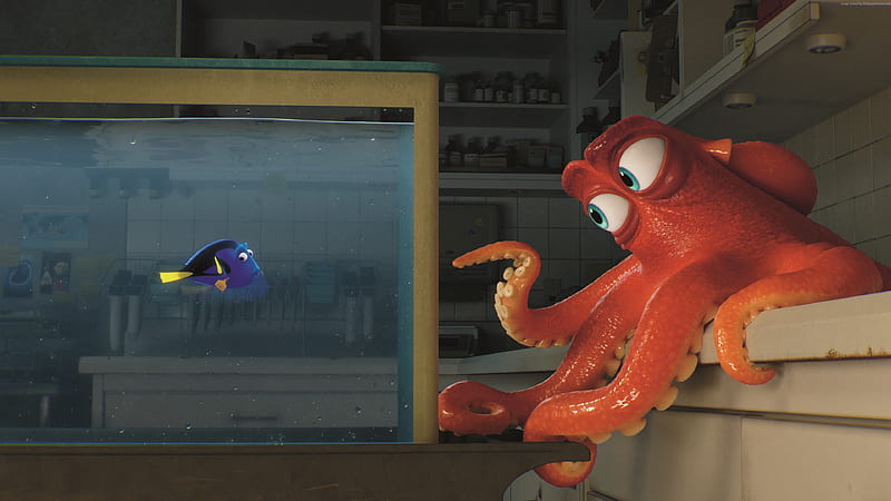 Hank Octopus In Finding Dory, finding-dory, movies, animated-movies, 2016-movies, octopus, HD wallpaper
