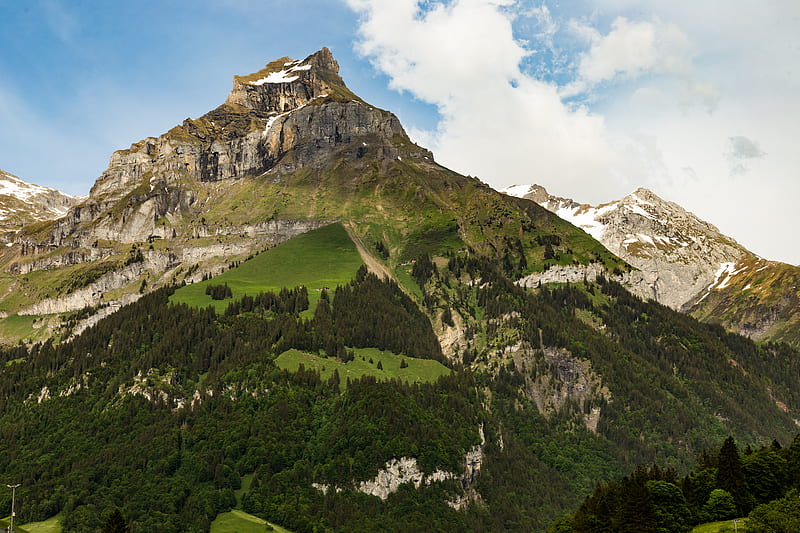 mountain, peak, foothills, landscape, nature, HD wallpaper