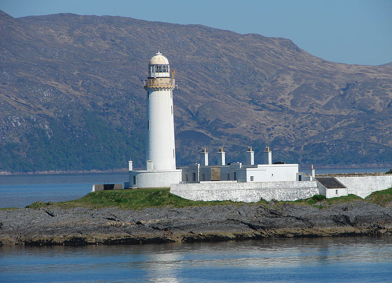 Lismore Light, island, sea, waterway, lighthouse, HD wallpaper